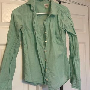 Jcrew mint linen shirt